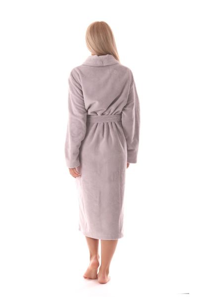 TAMPA dlouhý župan s šálovým límcem - Světle šedá, vel. S, galerie